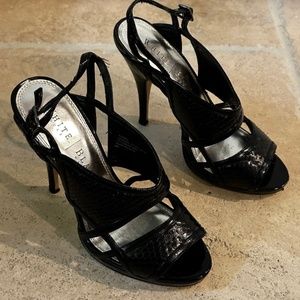 White House Black Market Emeril Strappy High Heels Sandals Black Shoes Size 6 M